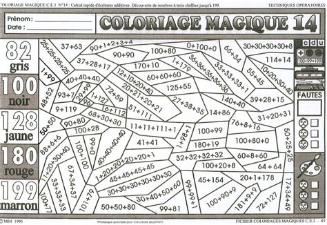 45 Coloriage Magique Maths Ce1