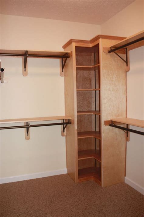 Corner Shelves In Closet Rods On Both Sides Beautiful Diy Corner