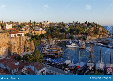 Port Of Antalya Turkey Editorial Stock Photo Image Of Castle 107337408
