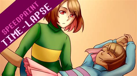 Speedpaint Dancetale Chara And Frisk Youtube