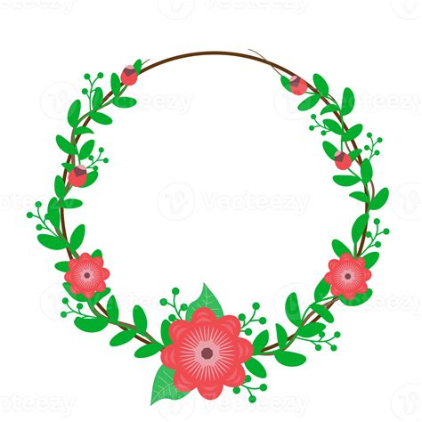 Free Round Wreath With Twigs With Pink Floral Design Graphic 8879646