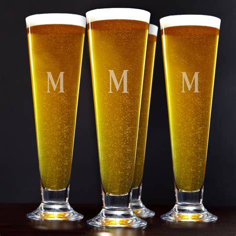 Tall Personalized Pilsner Glass Set Of 4