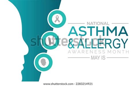 National Asthma Allergy Awareness Month May Stock Vector Royalty Free