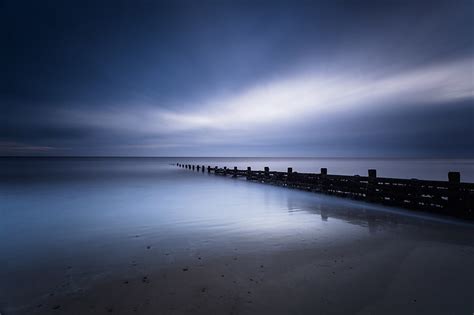 Hd Wallpaper Sea The Sky Night Shore England Uk Calm Blue