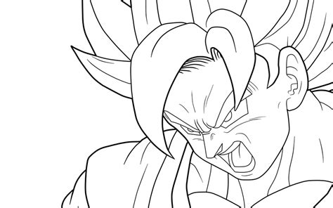 Goku Super Saiyan Lineart By Xzibit21 On Deviantart