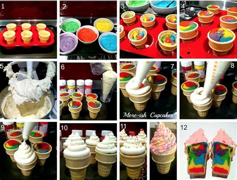 Rainbow Cupcakes Cupcake Cones Ice Cream Cone Cupcakes Cake In A Cone