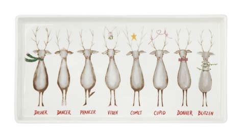 the holiday aisle® lazio santa s reindeer with names serving tray and reviews wayfair