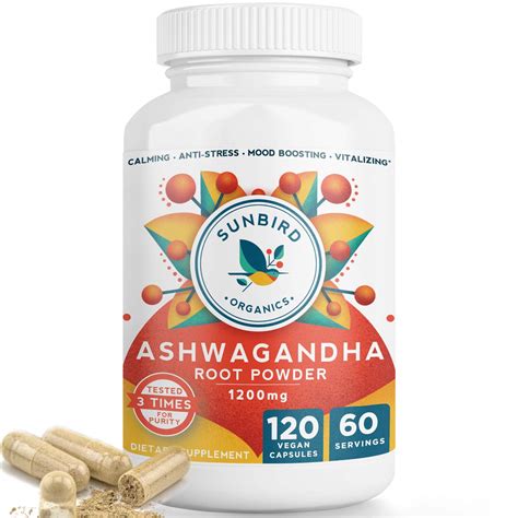 Buy Organic Ashwagandha Capsules Stress And Sleep Support Potent 1200mg