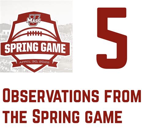 umass 5 observations from the umass spring game new england football journal®