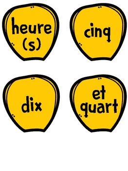French Telling Time Clock Display Kit by HoppyTimes | TpT
