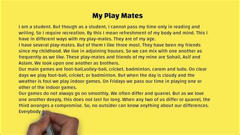 my play mates essay english essays youtube