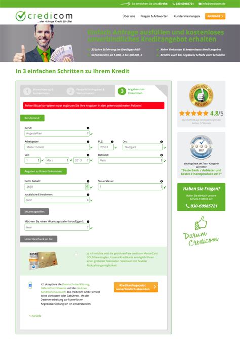 Välkommen till en bank som den borde vara. Credicom - Schritt für Schritt - Ablauf Kreditanfrage mit ...