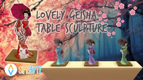 My Sims 4 Blog Lovely Geisha Table Sculpture By Simsbyte