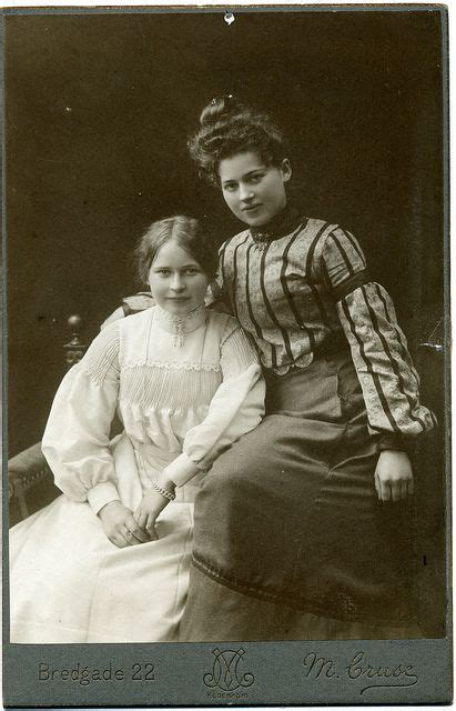 Portrait Of Two Young Women Denmark C1905 Antique Pictures Old