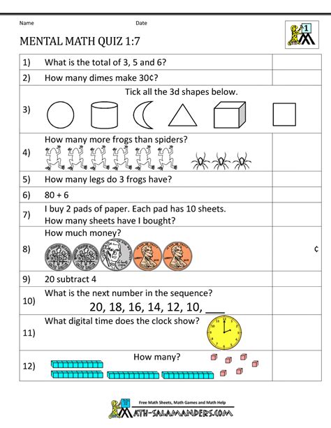 Kindergarten Mental Math Mental Math Worksheets Pre Kindergarten