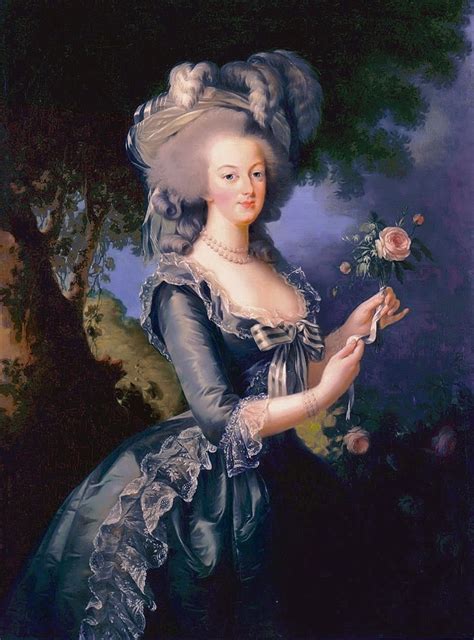 Marie Antoinette Holding A Rose By Lisabeth Louise Vig E Lebrun
