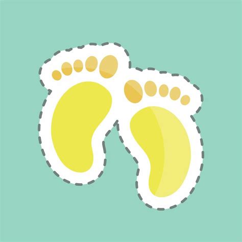 Sticker Line Cut Baby Feet Suitable For Baby Symbol Simple Design