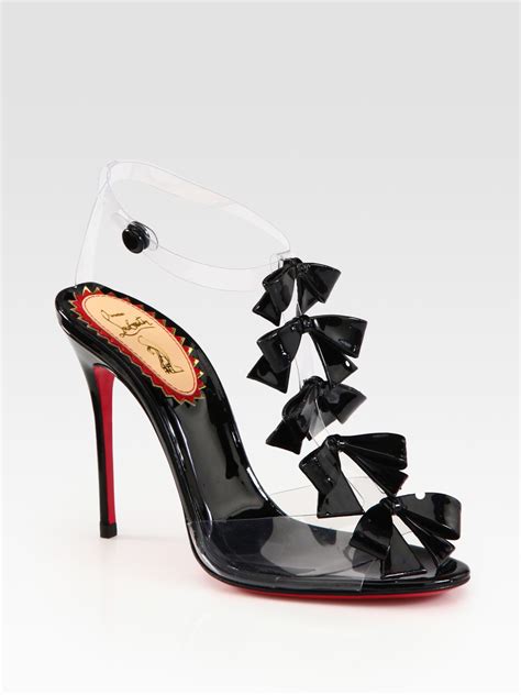 Lyst Christian Louboutin Translucent Bow Bow Patent Leather Sandals