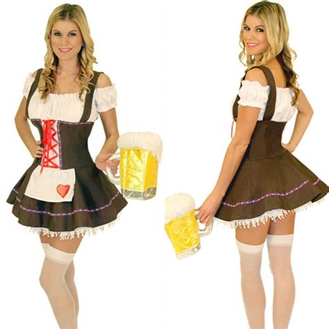 new fashion high quality sexy adult halloween oktoberfest german beer girl maiden bind costume