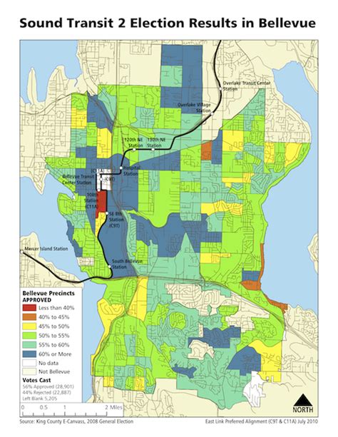 Where In Bellevue Did They Vote For St2 Seattle Transit