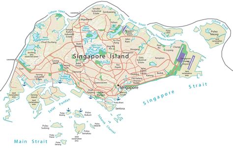 Singapore map with all the city's monuments, museums and attractions. Map of Singapore - GIS Geography