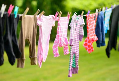 Clothes Hanging On Line In Garden Stock Photo Image Of Nature Fresh