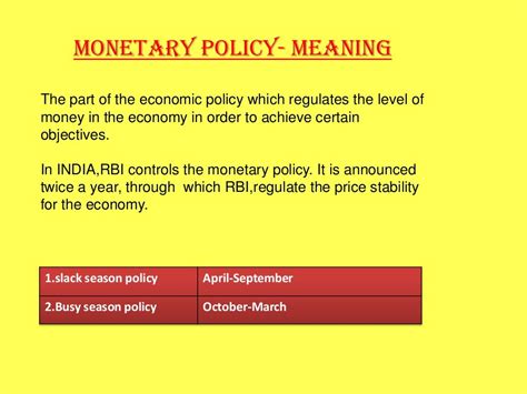 Monetary Policy Of Rbi