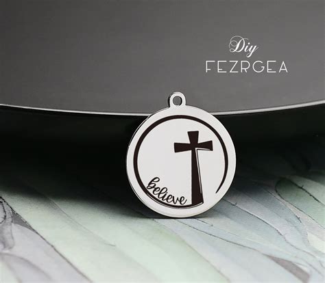 Believe Stainless Steel Charmpersonalized Engraved Etsy