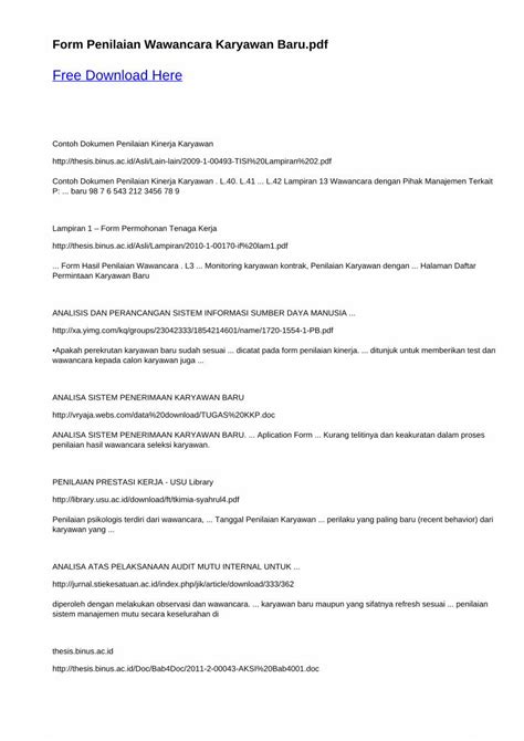 PDF Form Penilaian Wawancara Karyawan PDF FileManajer Mengisi Form
