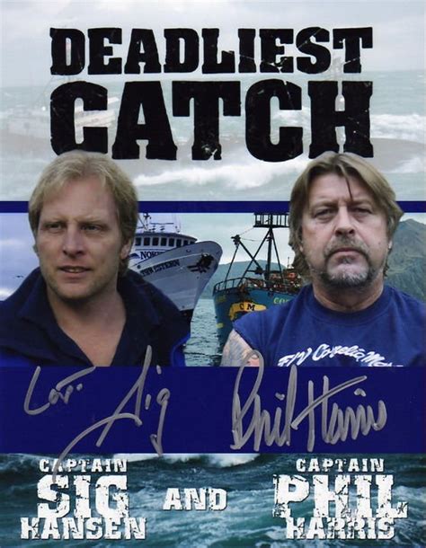 captains phil harris and sig hansen signed photo 8x10 rp autograph deadliest catch