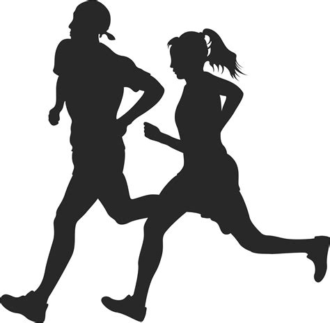 Running Man And Woman Silhouette