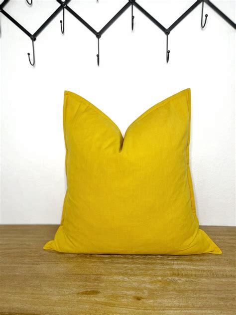 Mustard Yellow Pillow Cover Solid Color Pillow Cover Etsy Uk
