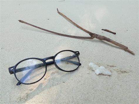 Glasses On The Sand Of The Island Of Mansinam Papua Stock Image Image