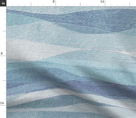 Abstract Ocean Wave Fabric Wave Sky Blue Sea By Wrenleyland Etsy