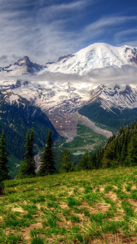 Mountains Landscape Mt Rainier Wallpaper 1080x1920