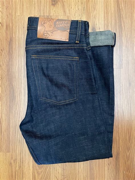 Naked And Famous Perfect Blue Slub Selvage Men S Fashion Bottoms