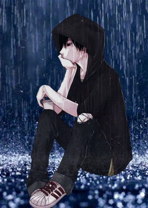 Alone Sad Boy In Rain Wallpaper