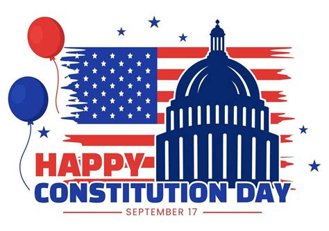 Happy Constitution Day United States Vector Illustration On 17th
