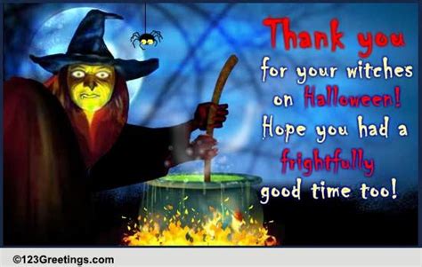 Thank You For The Halloween Wishes Free Thank You Ecards 123 Greetings