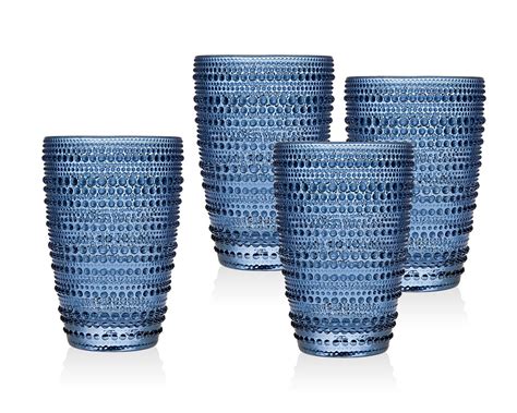 Buy Godinger Highball Glasses Tall Beverage Glass Cups Lumina Blue Set Of 4 Online At