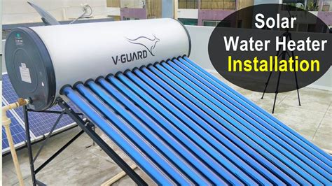 Solar Water Heater Installation Liters Youtube