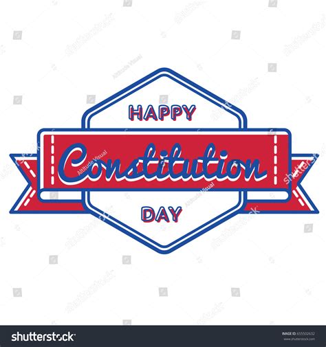 Happy Constitution Day Emblem Isolated Vector Stock Vector Royalty