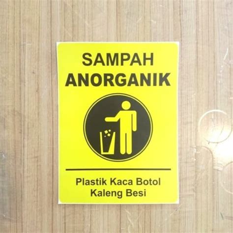 Jual Sign Stiker Sampah B Organik Anorganik Sticker Sampah