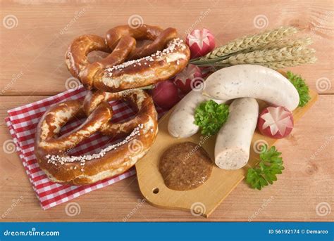 Bavarian Veal Sausage Breakfast Stock Photo Image Of Germany Garden