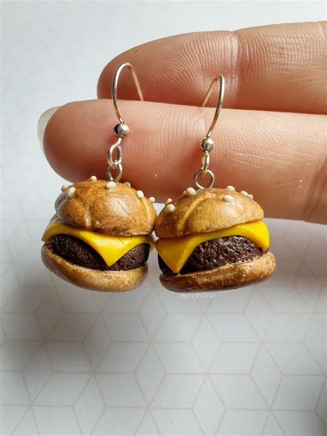 Polymer Clay Cheeseburger Earrings Littlenightlines Polymer Clay