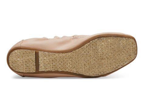 Toms Leather Nude Womens Ballet Flats In Natural Lyst
