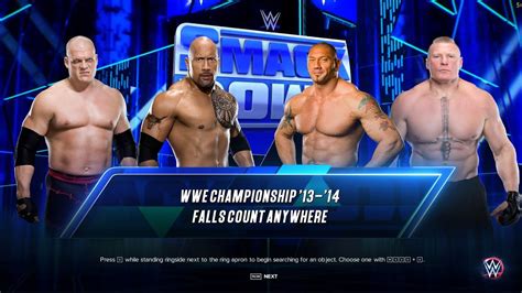 Wwe 2k23 Kane Vs The Rock Vs Batista Vs Brock Lesnar Falls Count