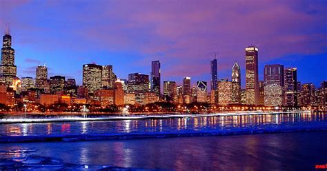 Chicago Sunset Skyline Photography Wallpaper Wallpapers Gallery