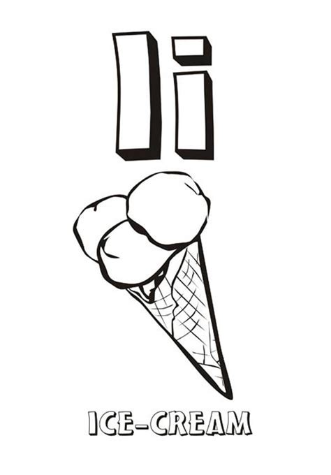 Ice Cream For Learn Letter I Coloring Page : Best Place to Color
