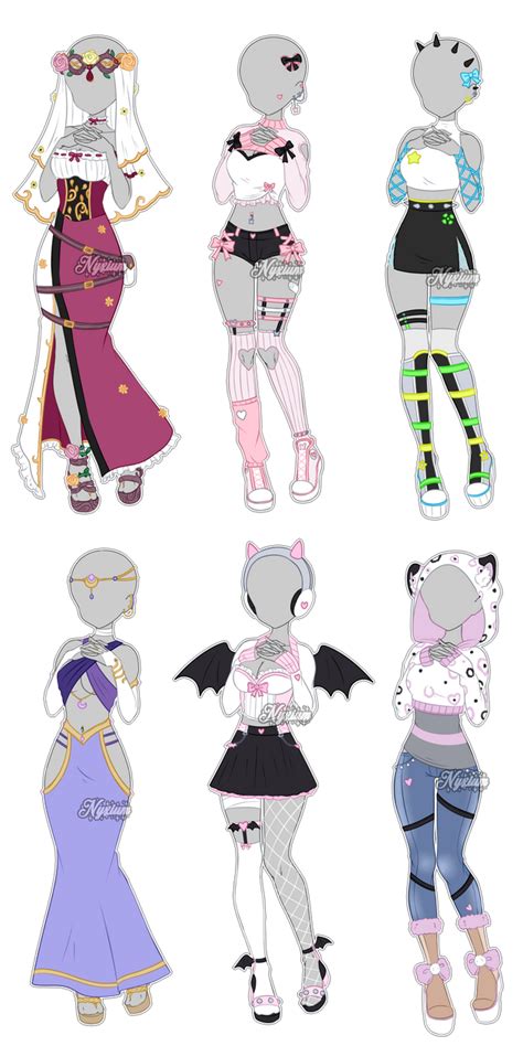 Open 36 25 Outfits Batch 1 By Nyxium On Deviantart